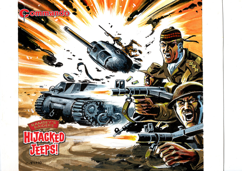 Commando 5741 - Action and Adventure: Ramsey’s Raiders: Hijacked Jeeps! Story: Ferg Handley | Art and Cover: Carlos Pino
