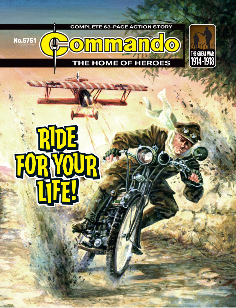 Commando 5751: Home of Heroes – Ride For Your Life!
Story: Andrew Knighton Art: Vicente Alcazar Cover: Marco Bianchini 