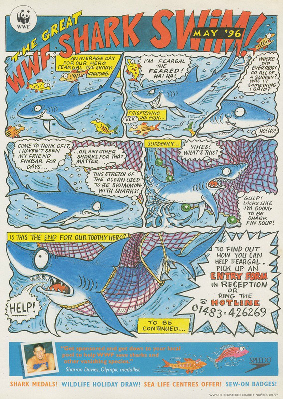 WWF Shark Swim strip by Phil Baber