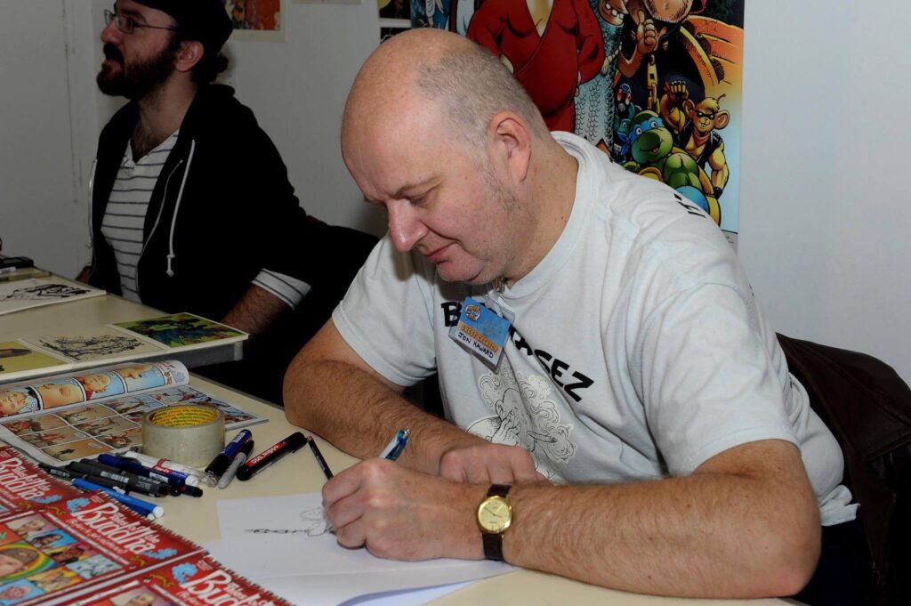 Jon Haward sketching at Malta Comic Con. Image: Malta Comic Con