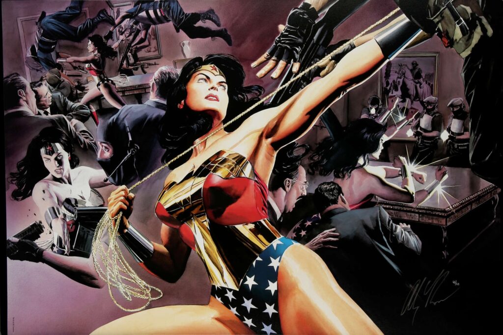 “Wonder Woman: Defender of Truth”, limited-edition print by Alex Ross, on canvas