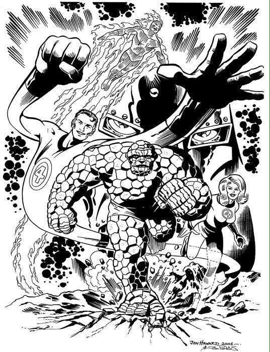 Fantastic Four, pencilled by Jon Haward, inked by Tim Perkins