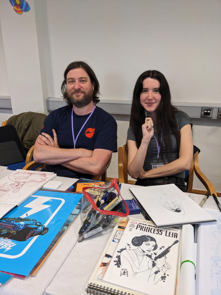 Pye Parr and Anna Morozova at Enniskillen Comic Fest 2024. Photo: James Bacon