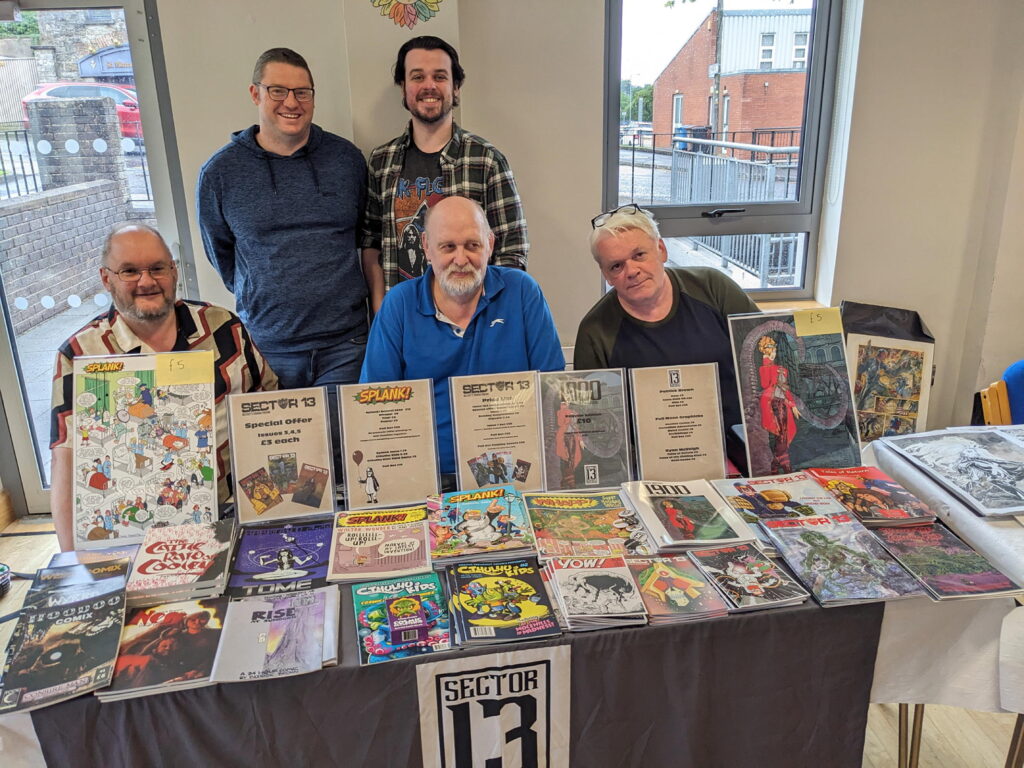 Sector 13 Comics team at Enniskillen Comic Fest 2024. Photo: James Bacon
