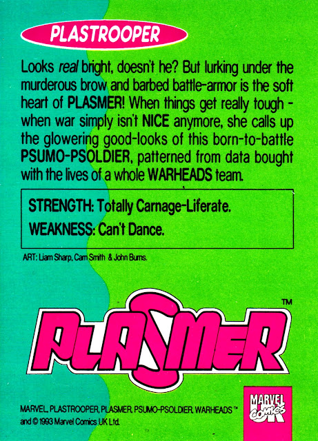 Plastrooper - Marvel UK Trading Card, given away with Plasmer #1, November 1993