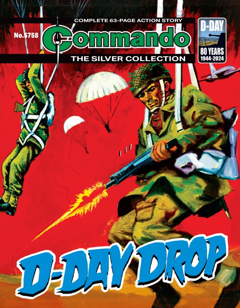 Commando 5758: Silver Collection - D-Day Drop
Story: Gentry | Art: V Fuente | Cover: Fernando
First Published 1970 as Issue 511