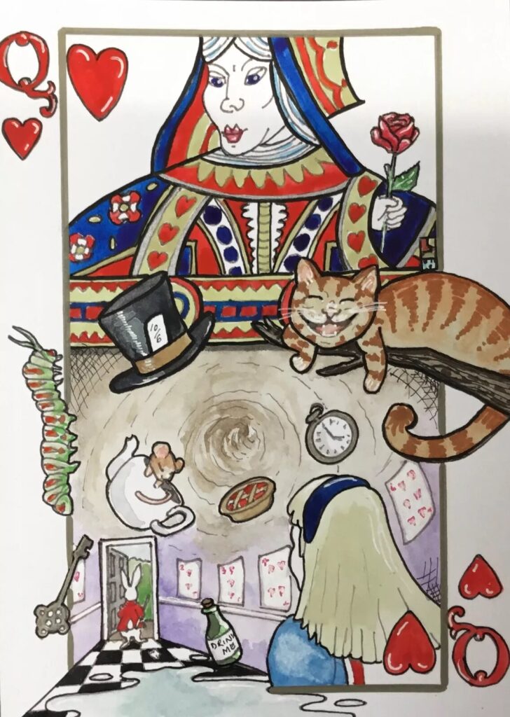 “Queen of Hearts” donated to the 2024 Sophie’s Secret Postcard Auction