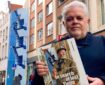 Ricardo Leite with a copy of "In Search of Lost Tintin"