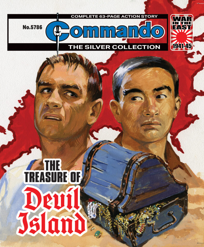 Commando 5786: Silver Collection: The Treasure of Devil Island
Story: CG Walker | Art: Carrion | Cover: Ron Brown
Originally printed as No. 1571 in 1981