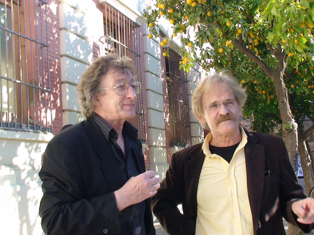 Alan Grant with artist and friend Carlos Ezquerra | Image: The Bogie Man website 