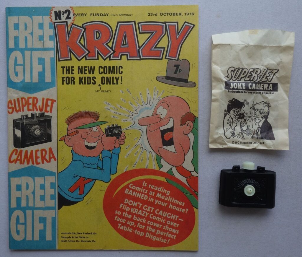 Krazy No. 2, cover dated 23rd October 1976 With Free Gift Superjet Joke Camera