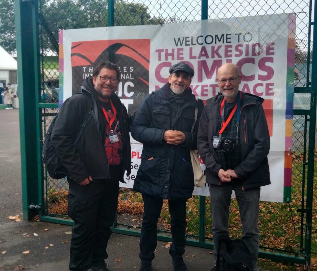 Damiano Gallinaro, Cesare Giombetti and John Freeman at Lakes International Comic Art Festival 2024