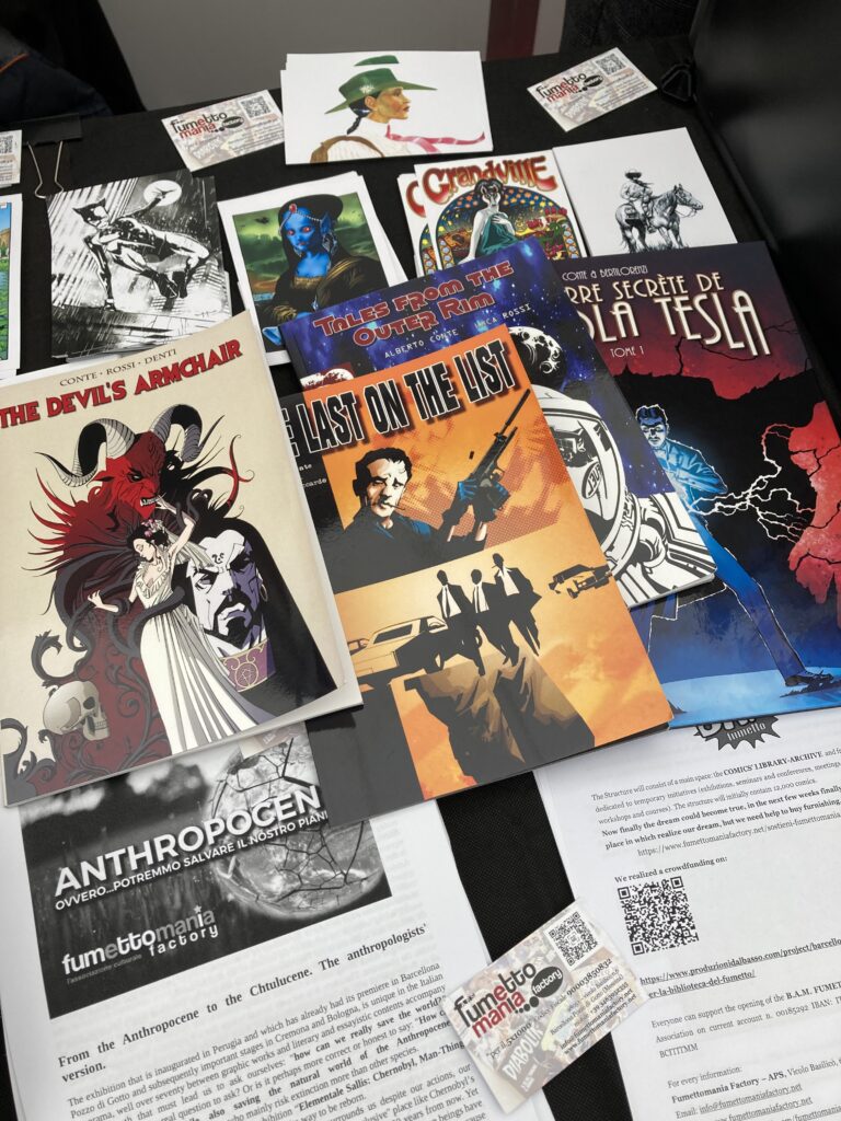 Italian comic creativity in evidence on the Fumettomania Factory APS stand at Lakes International Comic Art Festival 2024