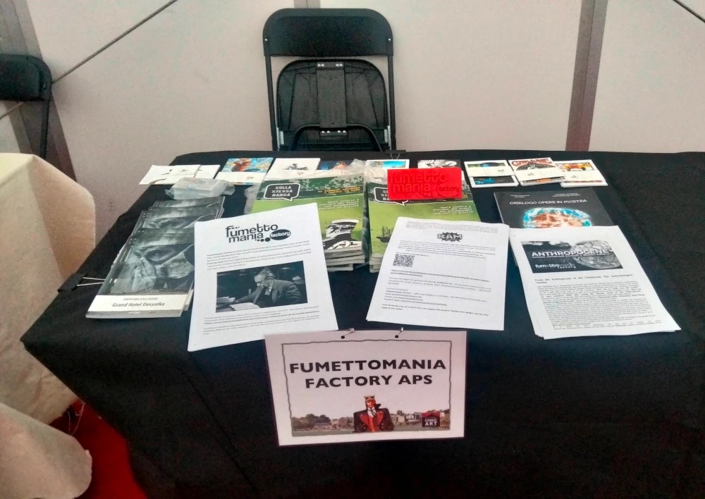 The Fumettomania Factory APS stand at Lakes International Comic Art Festival 2024