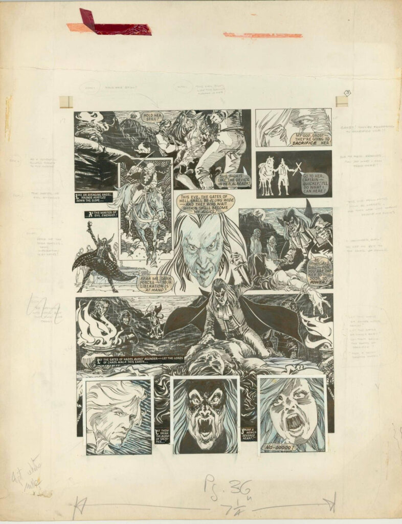 Original “Captain Kronos” for House of Hammer magazine, art by Ian Gibson, via Dale Jackson
