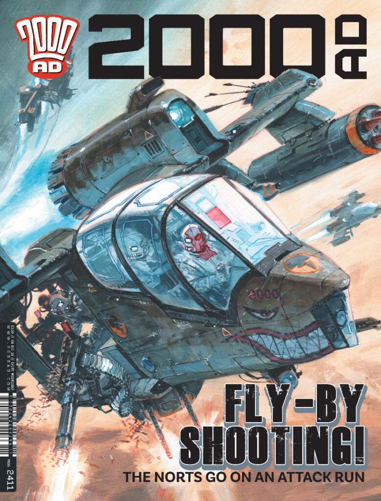 2000AD Prog 2411
UK and DIGITAL: 4th December £3.80
NORTH AMERICA: 8th January $6.99
DIAMOND: OCT241856
Cover: Keith Burns
