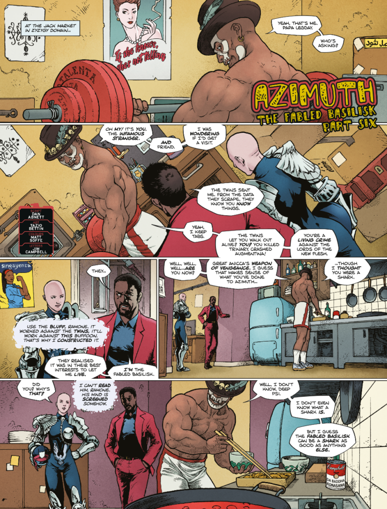 2000AD Prog 2411 - AZIMUTH // THE FABLED BASILISK
by Dan Abnett (Writer) Tazio Bettin (Artist) Matt Soffe (Colourist) Jim Campbell (Letterer)