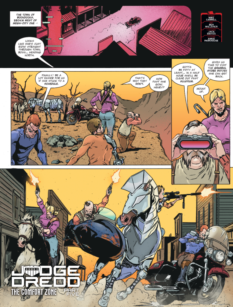 2000AD Prog 2411 - JUDGE DREDD // THE COMFORT ZONE
by Mike Carroll (Writer) Ben Willsher (Colourist) Annie Parkhouse (Letterer)