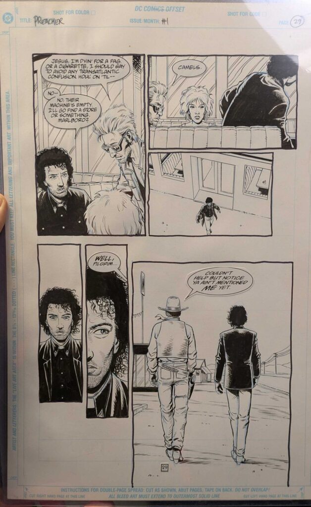 Preacher art signed at the Forbidden Planet Battle Action Signing Event 2024