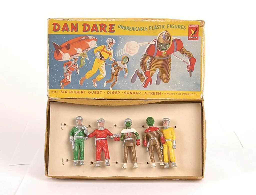 This set of MG Southall “Playland Products” Dan Dare figures was sold by Vectis in 2007