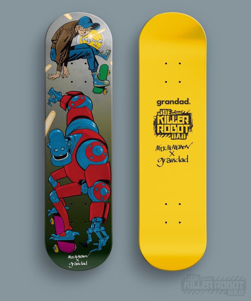 Joe and His Killer Robot Dad Grandad.com Skateboard