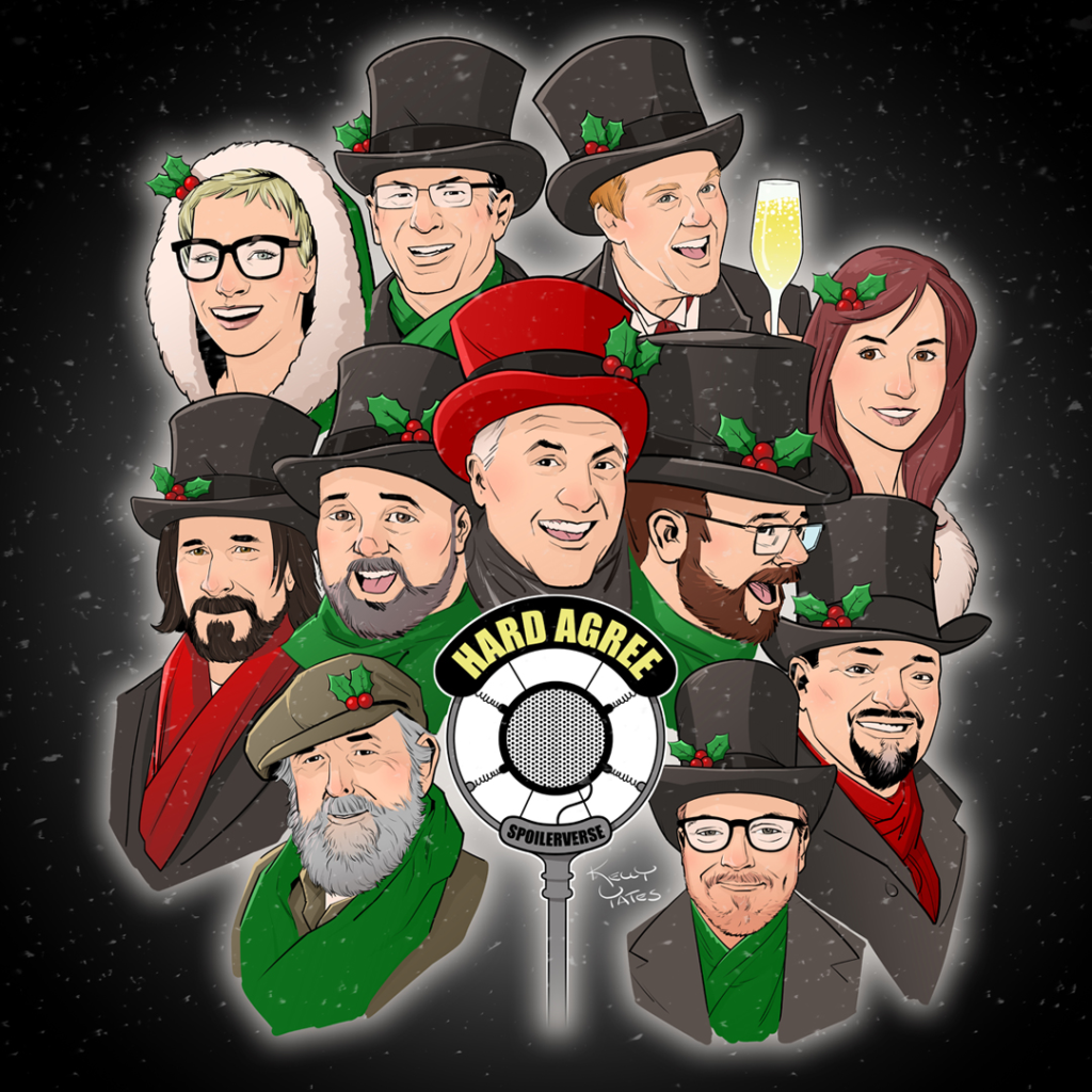 The annual Hard Agree Yuletide Players cartoon was donated by Kelly Yates