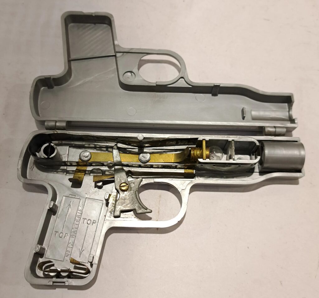 Merit (UK) Dan Dare Space Projector with Dan Dare film - plastic pistol shaped projector. Reel is within inside of gun