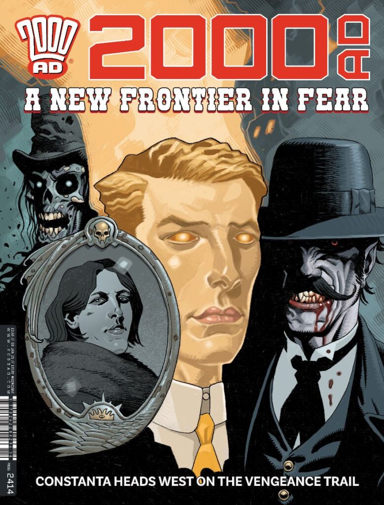 2000AD Prog 2414
UK and DIGITAL: 8th January £3.80
NORTH AMERICA: 5th March $24.99 (Prog Pack)
DIAMOND: NOV241785
COVER: Tiernen Trevallion