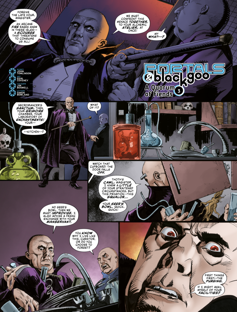 2000AD 2415 - PORTALS & BLACK GOO // A QUORUM OF FIENDS by John Tomlinson (Writer) Eoin Coveney (Artist) Jim Boswell (Colourist) Simon Bowland (Letterer)