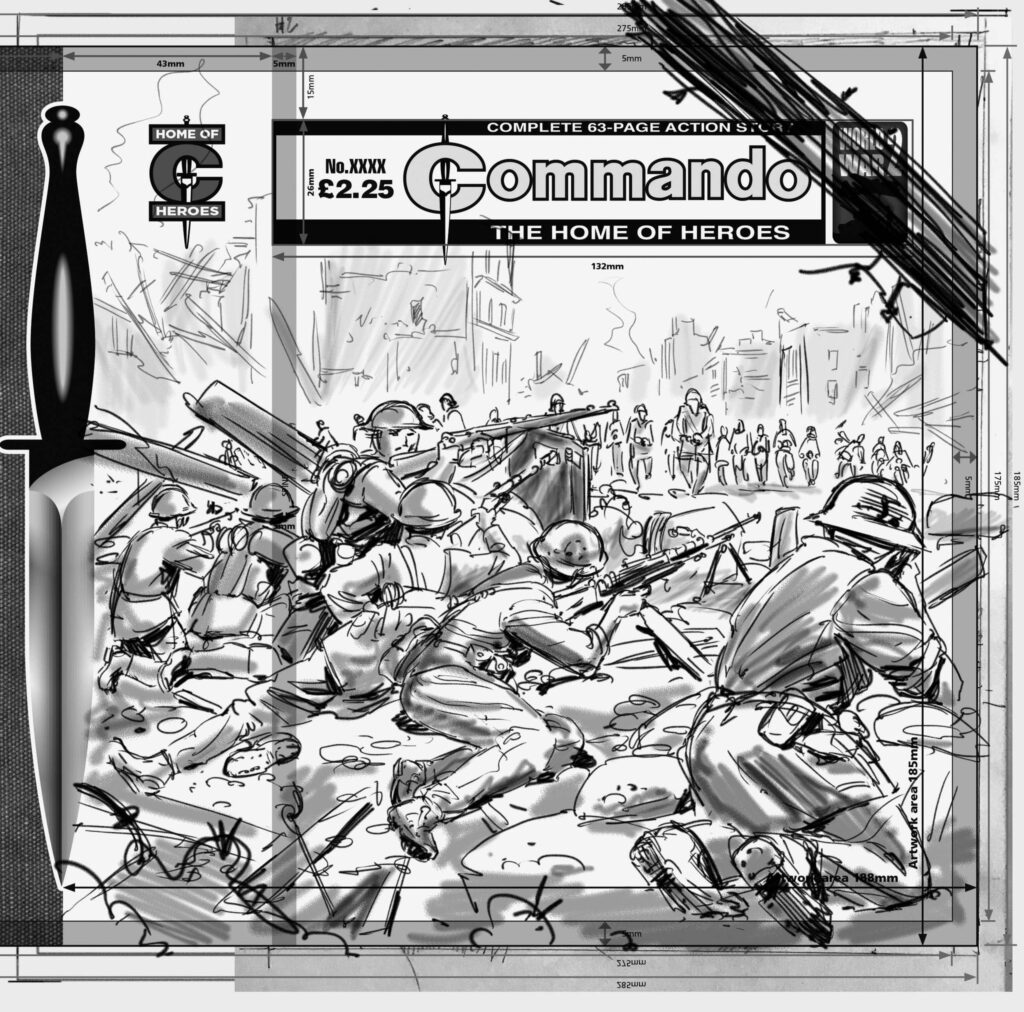 Marco Bianchini's cover rough for Commando 5825