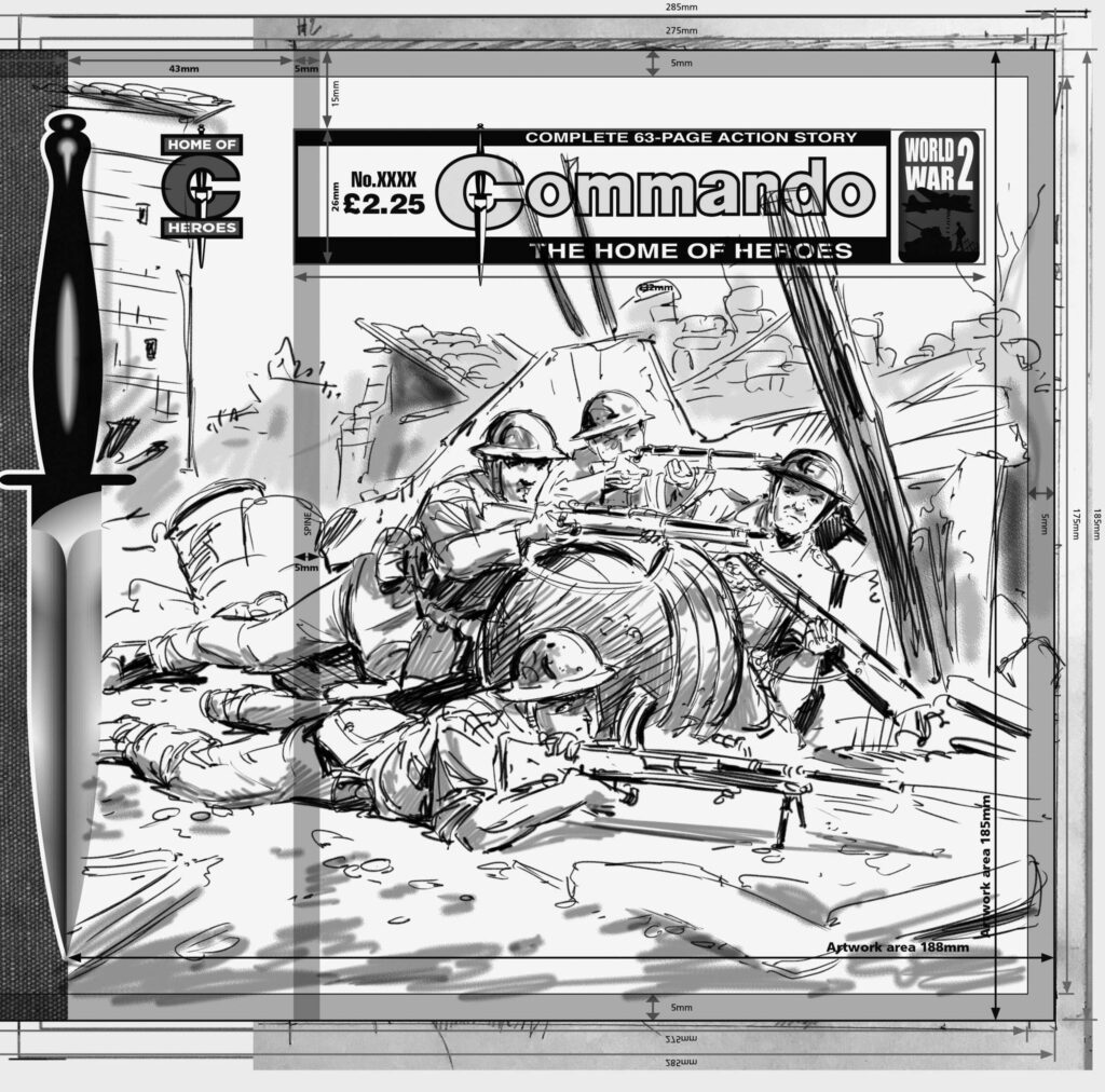 Marco Bianchini's cover rough for Commando 5825