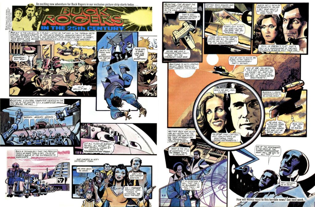 "Buck Rogers" for Look-In cover dated 24th January 1981. Art by Martin Asbury