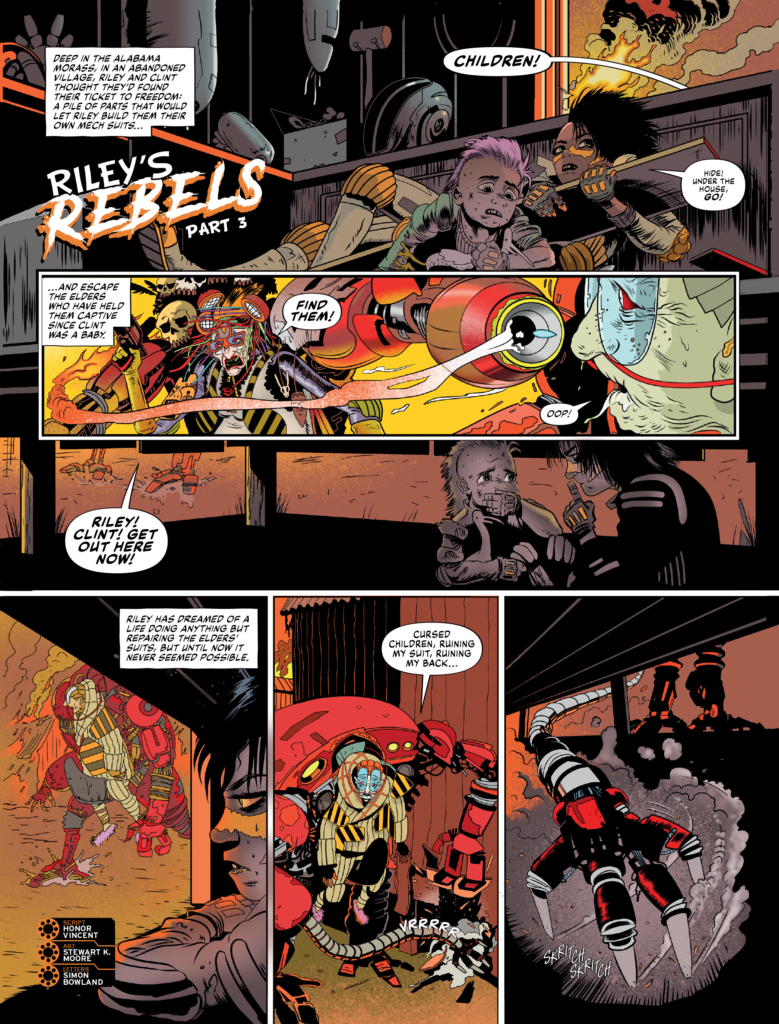 JUDGE DREDD MEGAZINE 476 - RILEY'S REBELS by Honor Vincent (Writer) Stewart K. Moore (Artist) Simon Bowland (Letterer)