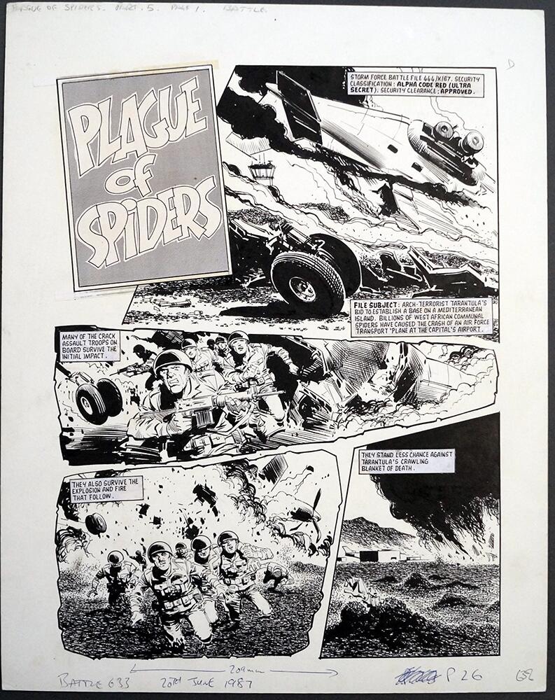 Battle No. 633 - June 1987 - Plague Of Spiders: Part 5, Page 1 - art by John Cooper