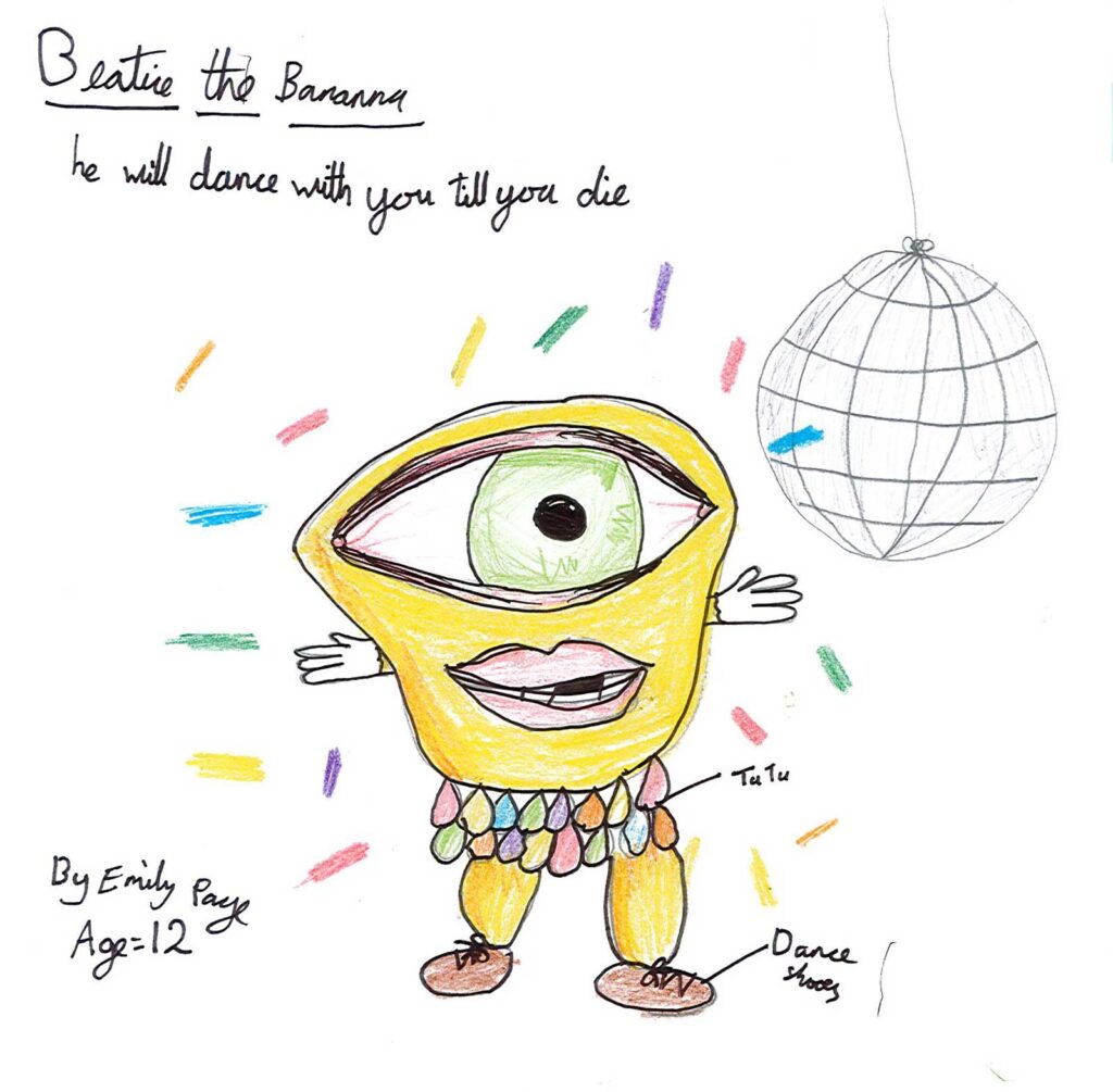 “Beatie”, a dance-inducing character created by Emily Page for the Lakes International Comic Art Festival "Doctor Who Monster Challenge"