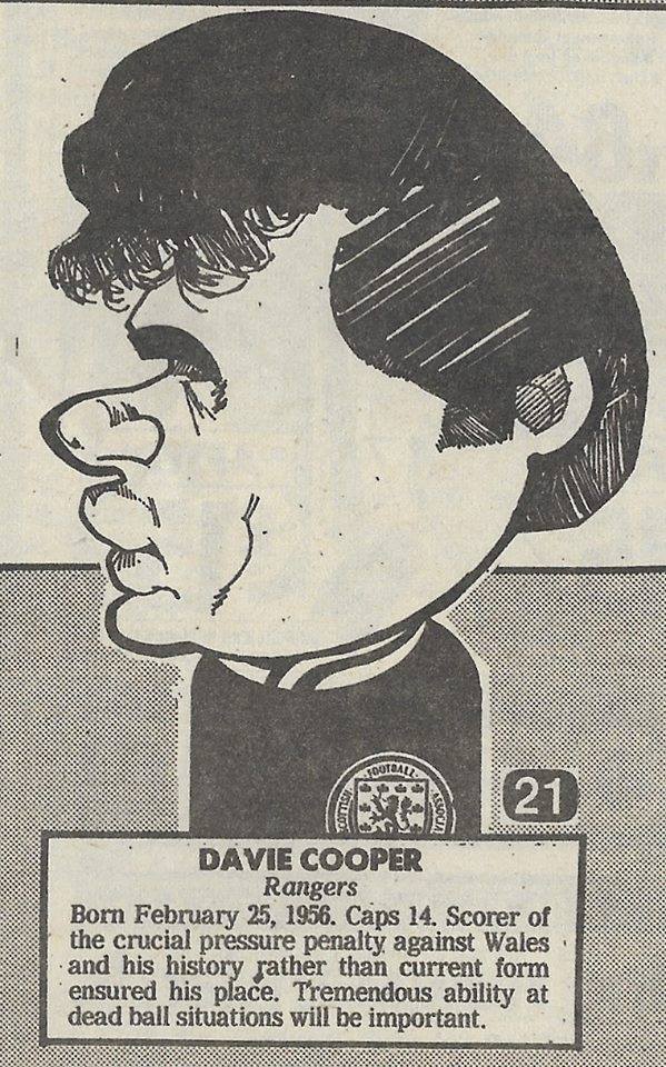 Malky McCormick Dave Cooper caricature for the 1986 World Cup