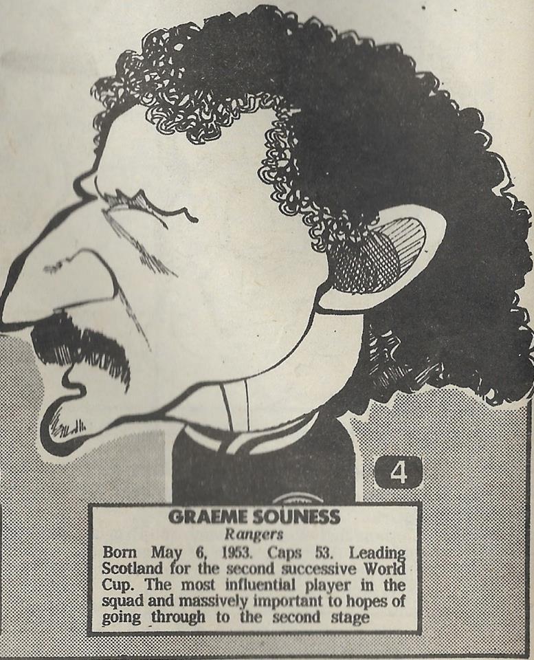 Malky McCormick Graeme Souness caricature for the 1986 World Cup