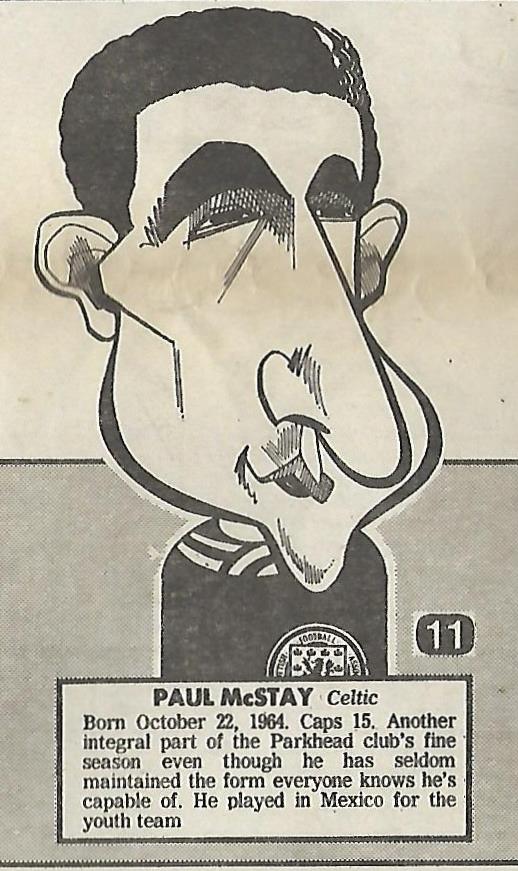 Malky McCormick Paul McStay caricature for the 1986 World Cup