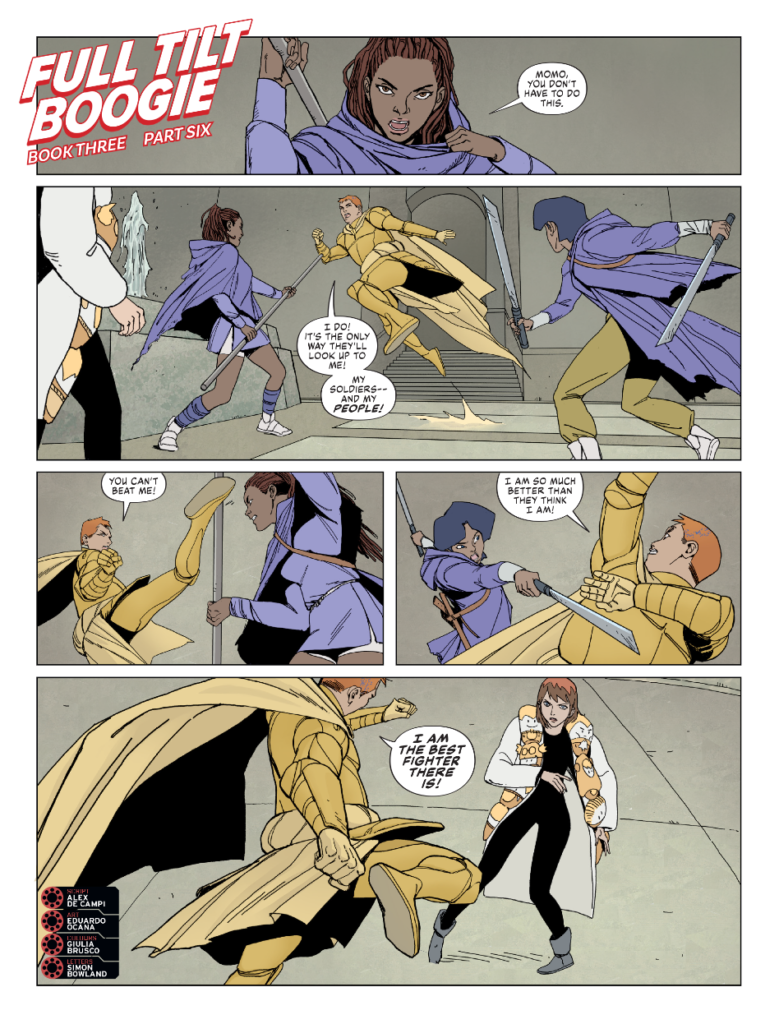 2000AD Prog 2423 - FULL TILT BOOGIE // BOOK THREE, Part Six | Script: Alex de Campi / Art: Eduardo Ocana / Colours: Giulia Brusco / Letters: Simon Bowland