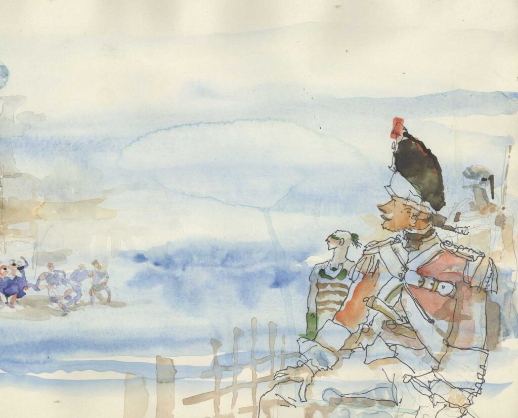 Art by Hugo Pratt for Fort Wheeling, first published in French by Casterman in 1993