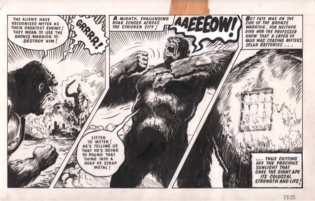 Original art for “Mytek the Mighty” by Eric Bradbury, first published in August 1966 | Via Robert Bown