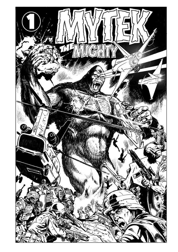 “Mytek the Mighty” art created in homage by Brian Williamson (2000AD, Marvel UK, Titan and more) drawn shortly after it was announced Rebellion had bought the rights to character