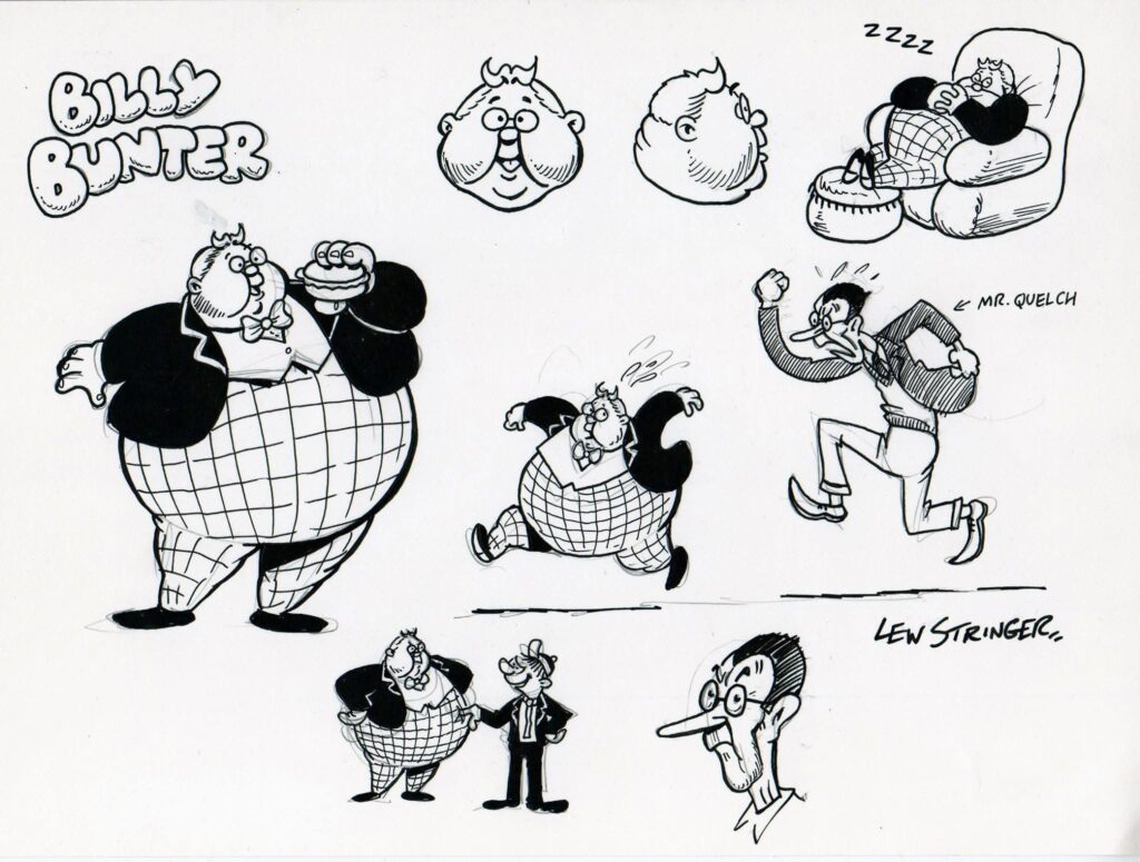 Billy Bunter test art by Lew Stringer for Marvel UK, commissioned in 1993. With thanks to Tim Quinn