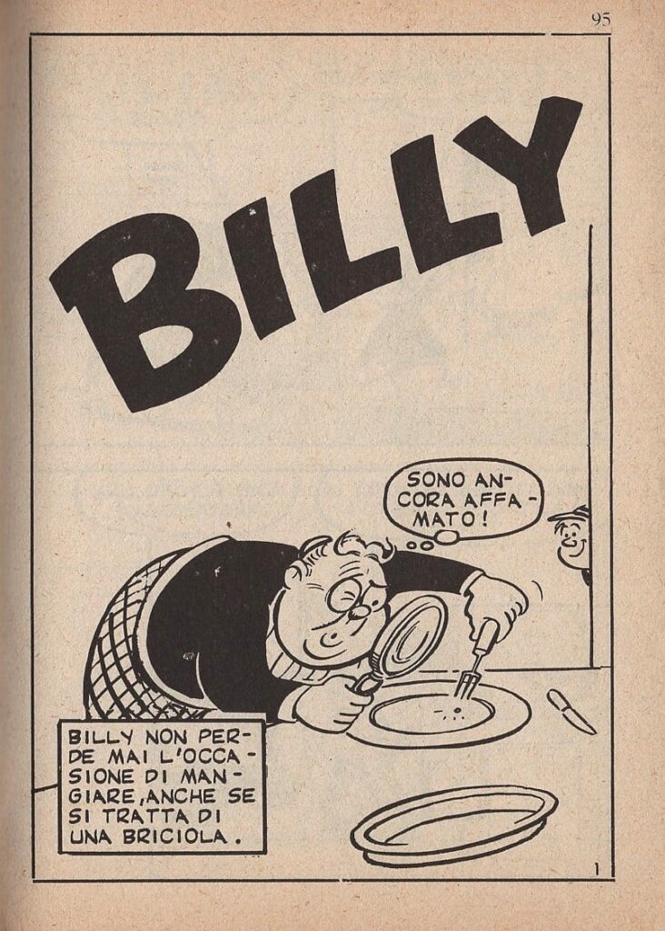 Billy Bunter, titled simply “Billy”, as featured in Poldino, a 1960s Italian title