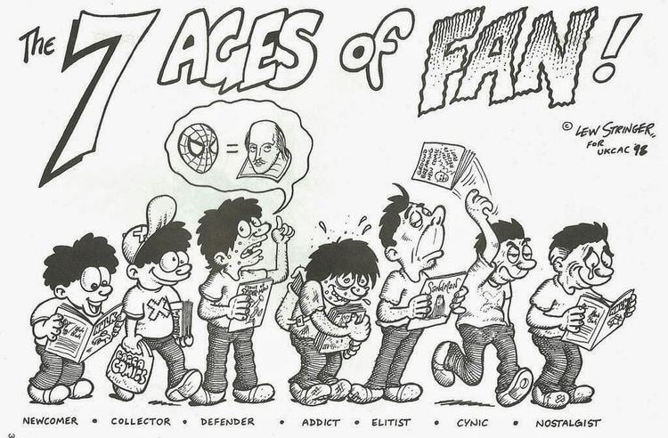 Lew Stringer's "7 Ages of Fan", a favourite cartoon of comic artist Mike Perkins