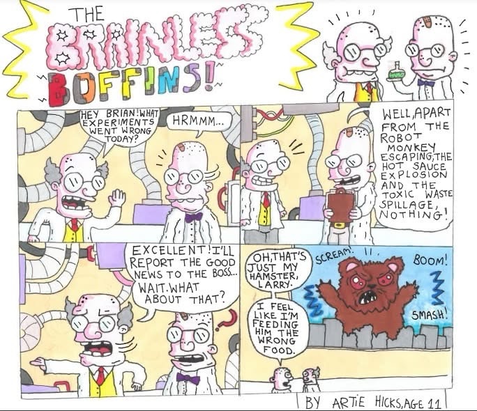Young Cartoonists Award 2024 under 18 winner Artie Hicks