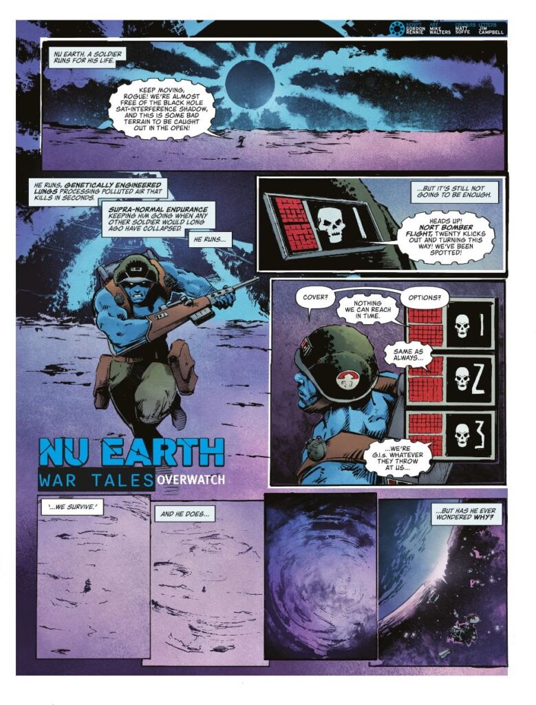 2000AD Prog 2424 - NU-EARTH WAR TALES // OVERWATCH by Gordon Rennie (Writer) Mike Walters (Artist) Matt Soffe (Colourist) Jim Campbell (Letterer)