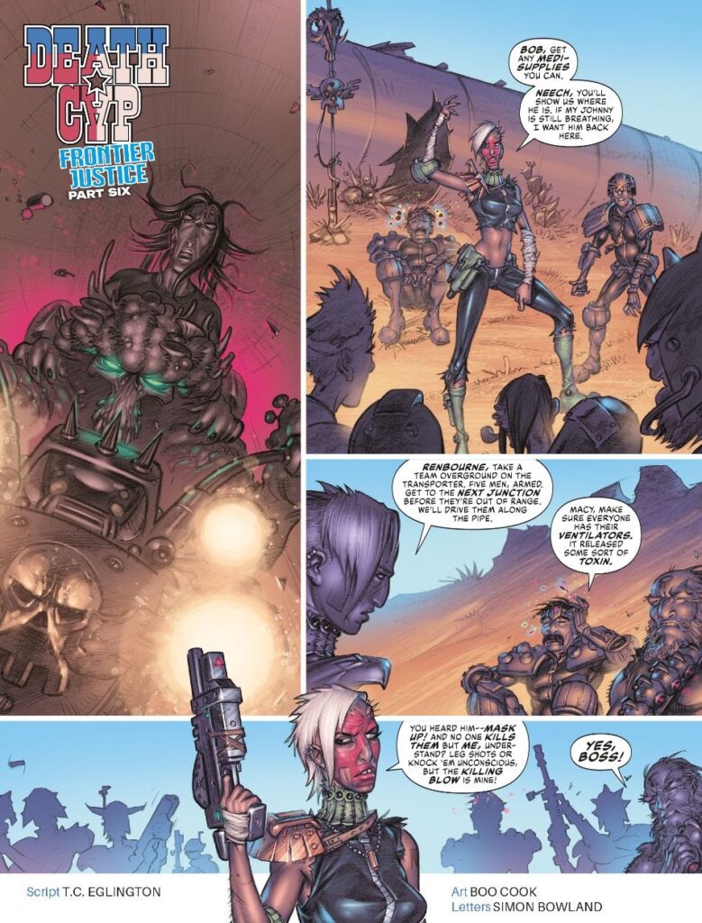 Judge Dredd Megazine 478 - DEATH CAP // FRONTIER JUSTICE by T.C. Eglington (Writer) Boo Cook (Artist) Simon Bowland (Letterer)