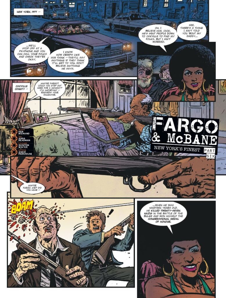 Judge Dredd Megazine 478 - FARGO & MCBANE // NEW YORK'S FINEST by Ken Niemand (Writer) Anna Readman (Artist) Quinton Winter (Colourist) Annie Parkhouse (Letterer)