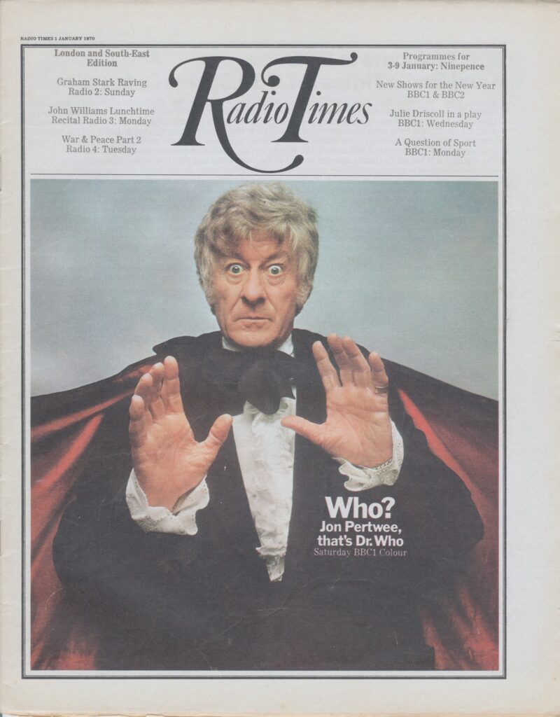 Radio Times cover dated January 3rd - 9th 1970 featuring Doctor Who - Jon Pertwee cover (London and South-East Edition)